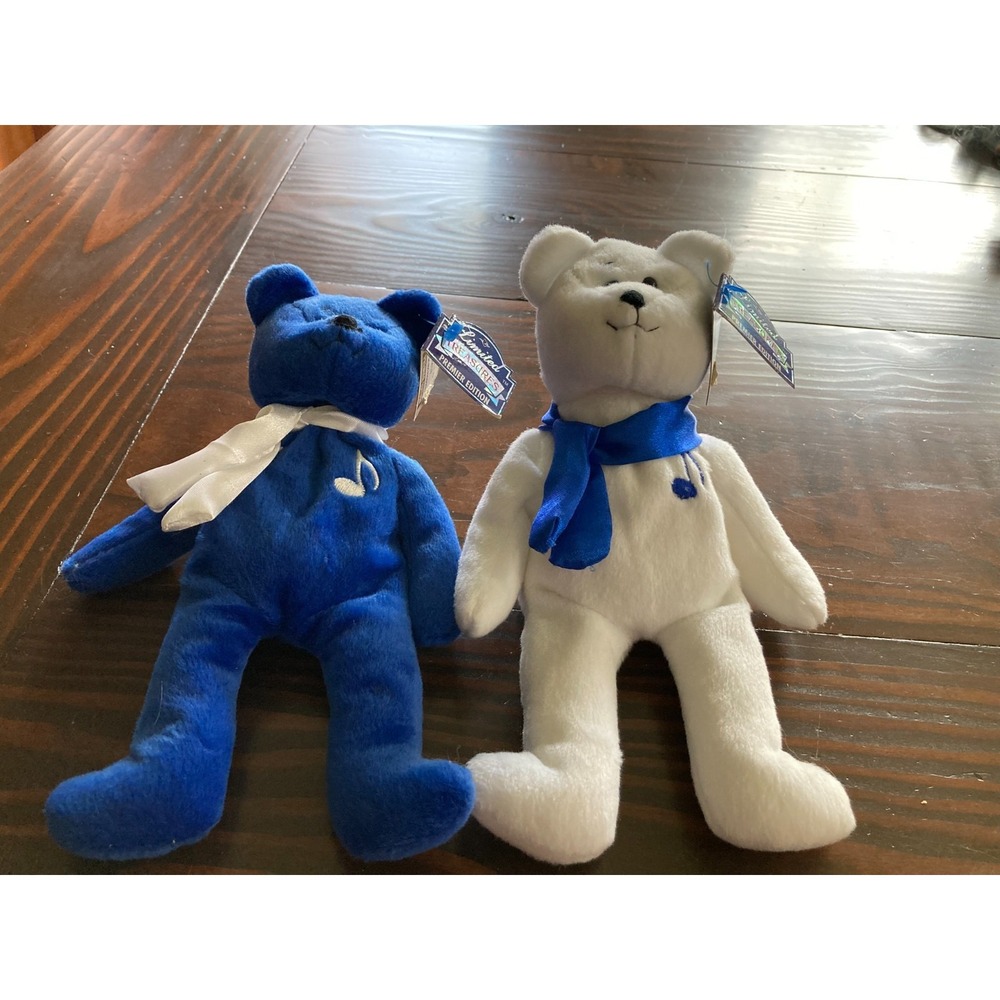 Lot of 2 Limited Treasures Premier Edition Elvis Bears Plush Numbered Blue White
